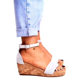 SEA Sandalias de mujer con cuña gris MarryMe 3