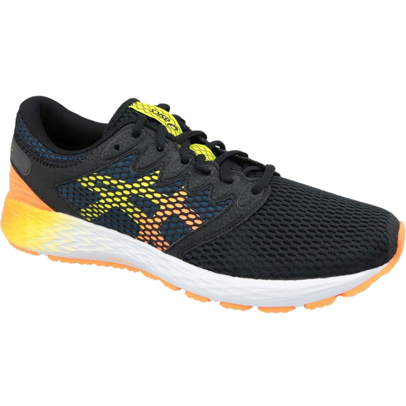 Zapatillas de running Asics RoadHawk Ff 2 M 1011A136-005 negro azul marino naranja amarillo 4