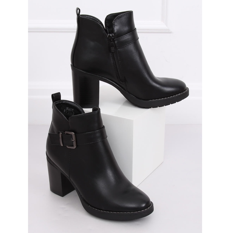 Botas negras de tacón ancho BM-9078 Black negro 2 Botas negras de tacón ancho BM-9078 Black negro 2