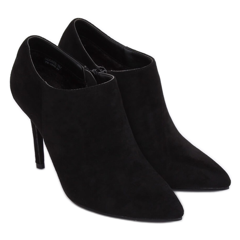 Zapato de ante negro con tacón stiletto TX-1850 Negro 1