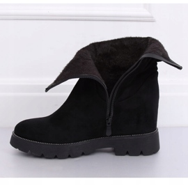 Botas negras con tacón de cuña oculto 7978-KA Negro 3