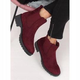 Botines Chelsea granates para mujer JY2000 Burgundy rojo 2