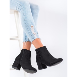Goodin Botines de ante con botones negro 3