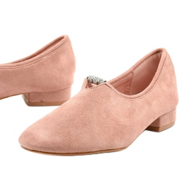 Zapatos sin cordones rosas con circonitas LL-96P 1