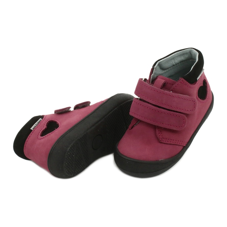 Zapatos velcro corazón Mazurek 1341 claret / negro rojo 3 Zapatos velcro corazón Mazurek 1341 claret / negro rojo 3