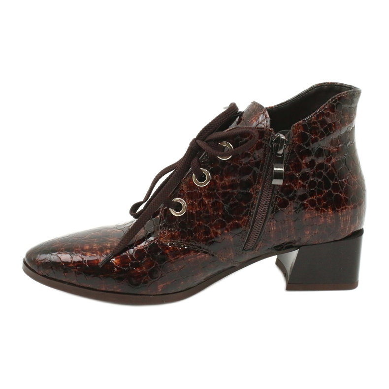 Gamis Bota lacada de piel de serpiente 4055 marrón 1