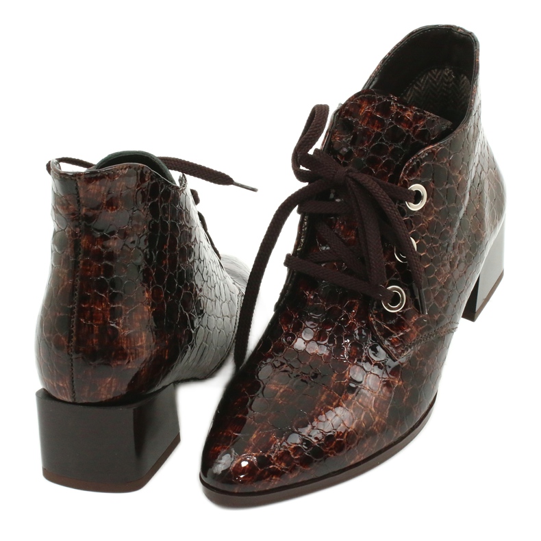 Gamis Bota lacada de piel de serpiente 4055 marrón 3