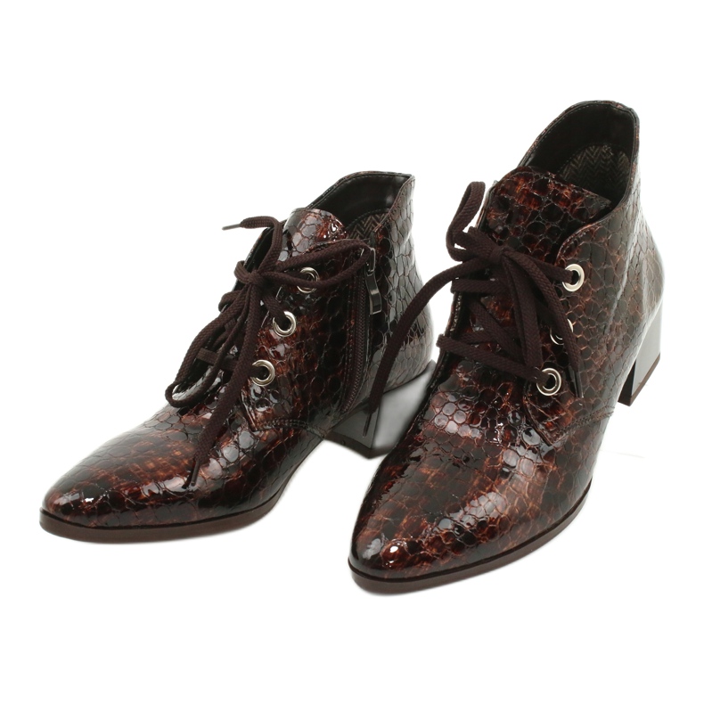 Gamis Bota lacada de piel de serpiente 4055 marrón 2