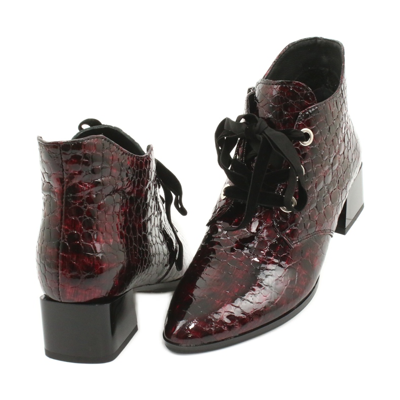 Gamis Bota lacada de piel de serpiente 4055 negro rojo 3