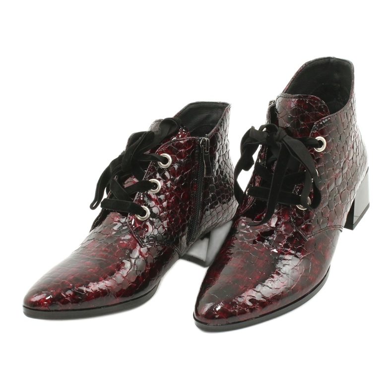 Gamis Bota lacada de piel de serpiente 4055 negro rojo 2