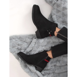 Botines Chelsea negros para mujer Q8AX1570-07 Negro rojo 2