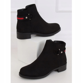 Botines Chelsea negros para mujer Q8AX1570-07 Negro rojo 3