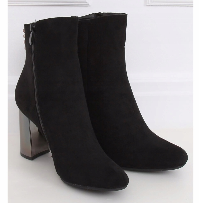 Botas negras con tacón metalizado 7661-GA Black negro 2