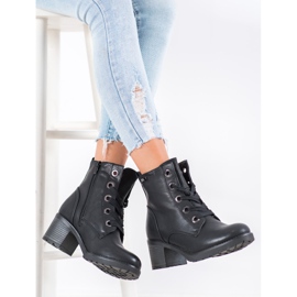 Goodin Botas cómodas con cordones negro 4