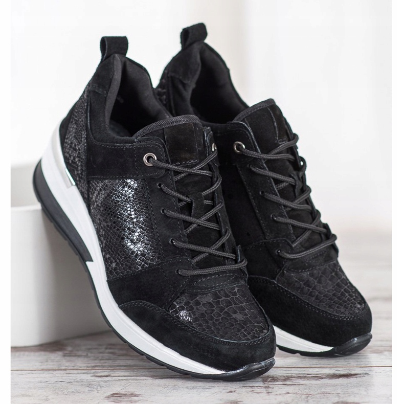 Filippo Zapatillas de cuero negras negro 1