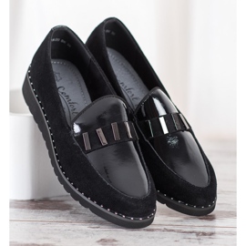 Filippo Zapatos de cuero de moda negro 1