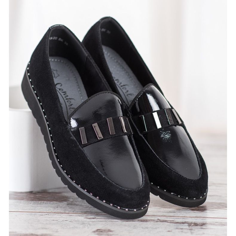 Filippo Zapatos de cuero de moda negro 1