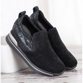 Filippo Zapatos sin cordones de cuero negro 2