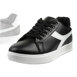 Zapatillas de mujer negras con estilo LV99P-1 blanco negro 1