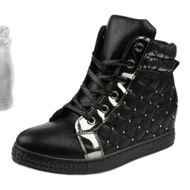 Zapatillas negras en la cuña R468-2 negro 1 Zapatillas negras en la cuña R468-2 negro 1