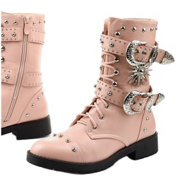 Botines planos rosas con hebillas Feldman rosado 1