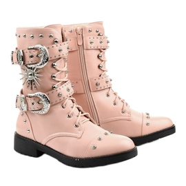 Botines planos rosas con hebillas Feldman rosado 3
