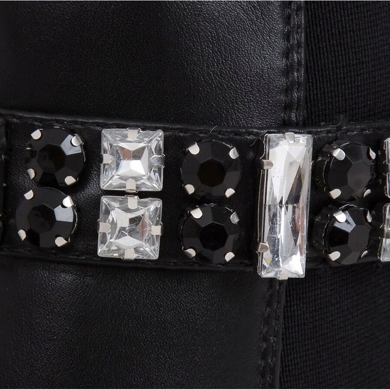 Botas decoradas con piedras negras CH19176 Negra negro 1 Botas decoradas con piedras negras CH19176 Negra negro 1