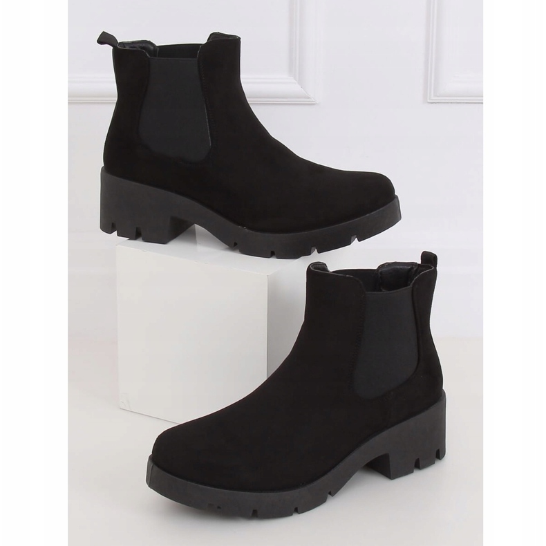 Botines Chelsea negros con suela gruesa 9996-8 Negro 1