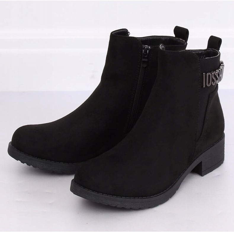 Botas de mujer de ante negro negro 1210D-PA Negro 2