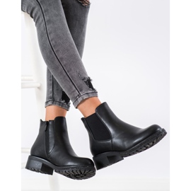 SHELOVET Botines chelsea con cristales negro 1