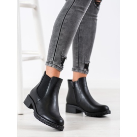 SHELOVET Botines chelsea con cristales negro 5