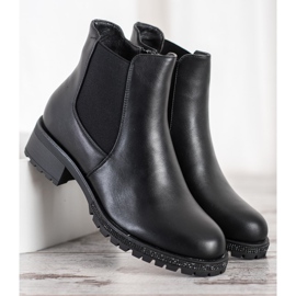 SHELOVET Botines chelsea con cristales negro 3