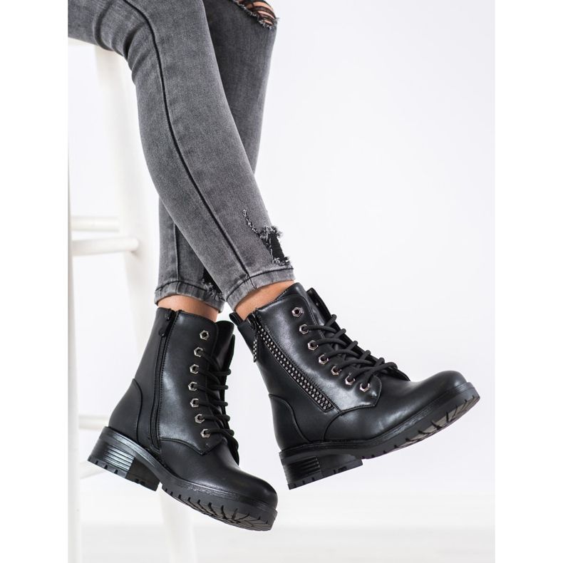 SHELOVET Trabajadores con zirconia cúbica negro 1