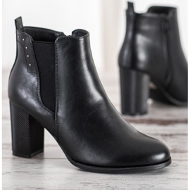 SHELOVET Botas con Tacón Decorativo negro 2