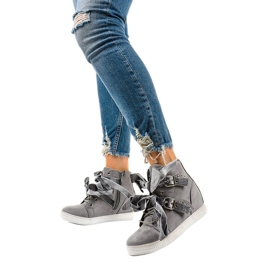 Zapatillas de ante grises con hebilla Haiphaia 2