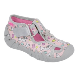Calzado infantil befado 190P099 rosado gris 1