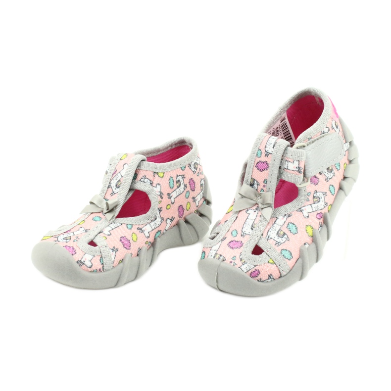 Calzado infantil befado 190P099 rosado gris 3