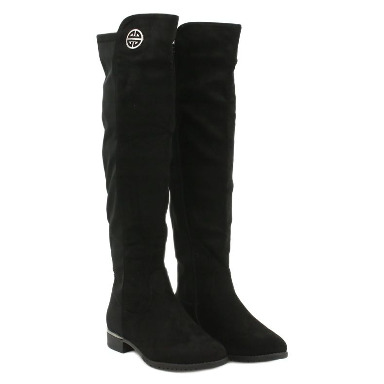 Botas Largas de Ante Filippo DKZ1637 / 20 BK negro plata 2 Botas Largas de Ante Filippo DKZ1637 / 20 BK negro plata 2