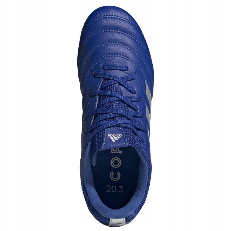 Las botas de fútbol adidas Copa 20.3 Fg Jr EH1810 blanco azul 1