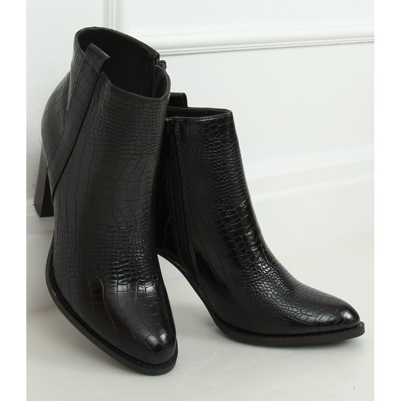 Negro Tacones de piel de serpiente UK10 Negro 1