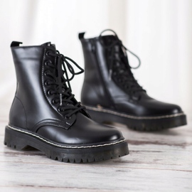 SHELOVET Botas en el control deslizante negro 4