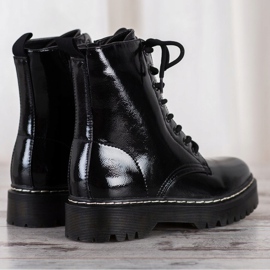 SHELOVET Botas lacadas negro 3