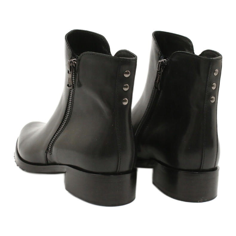 Arka Botas negras de cuero para mujeres para una cremallera 2881 negro 4