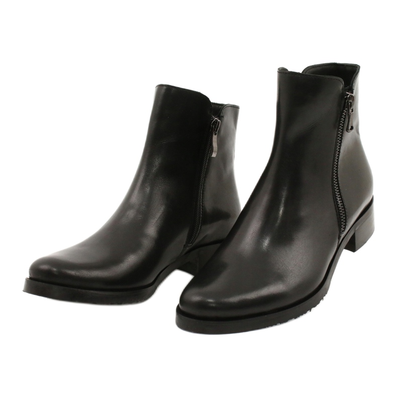 Arka Botas negras de cuero para mujeres para una cremallera 2881 negro 2