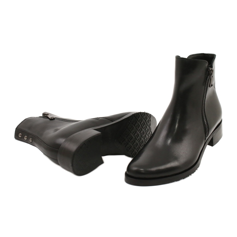 Arka Botas negras de cuero para mujeres para una cremallera 2881 negro 3