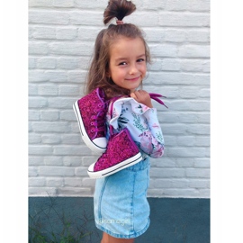 FRROCK Zapatillas para niños High Shiny Pink Ally rosado 7
