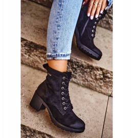 Vinceza Botas de mujer negras cálidas en el talón Vértigo negro 2
