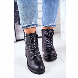 Vinceza Botas de Mujer Negras Verso blanco negro 4