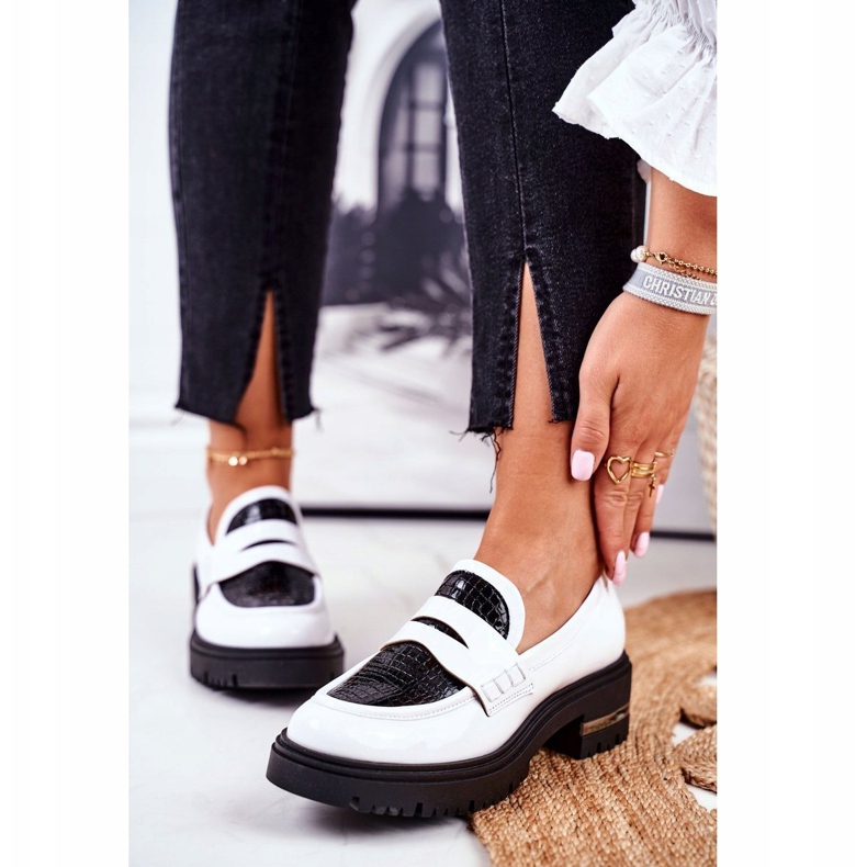 PV3 Mocasines Brogues Mujer Piel Blanco Visconi 3136042 negro 1