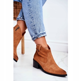Botas De Mujer Con Tacón De Cuero Big Star Camel GG274330 marrón 6